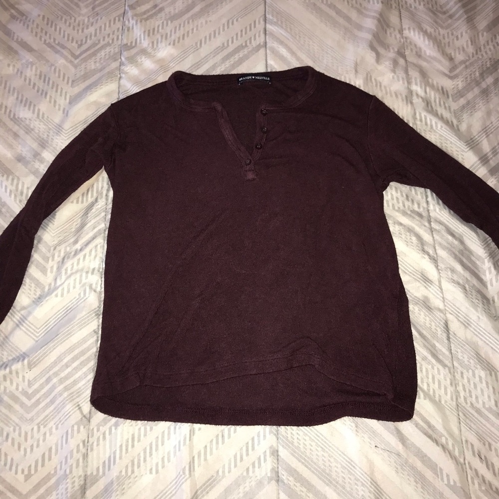 Brandy Melville maroon long sleeve shirt